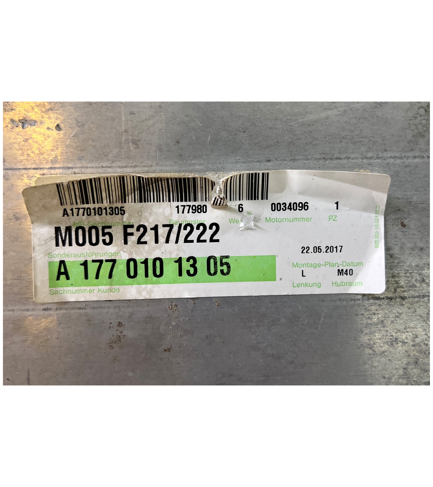 Moteur Mercedes 4.0 V8 E S GT 63 AMG 177.980 M177.980 A1770101305 40.000 KM d'occasion - Moteur Auto Usagé