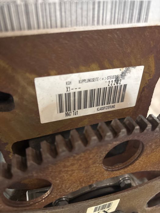 Vue moteur M47D20O2-M47D20-204D4-M47 BMW 2.0L – pièce occasion