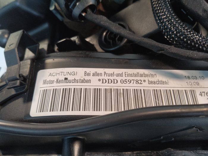 Vue moteur DDDA-DDD Audi 2.0L – pièce occasion